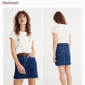 Madewell Denim Straight Mini Skirt Step-Hem